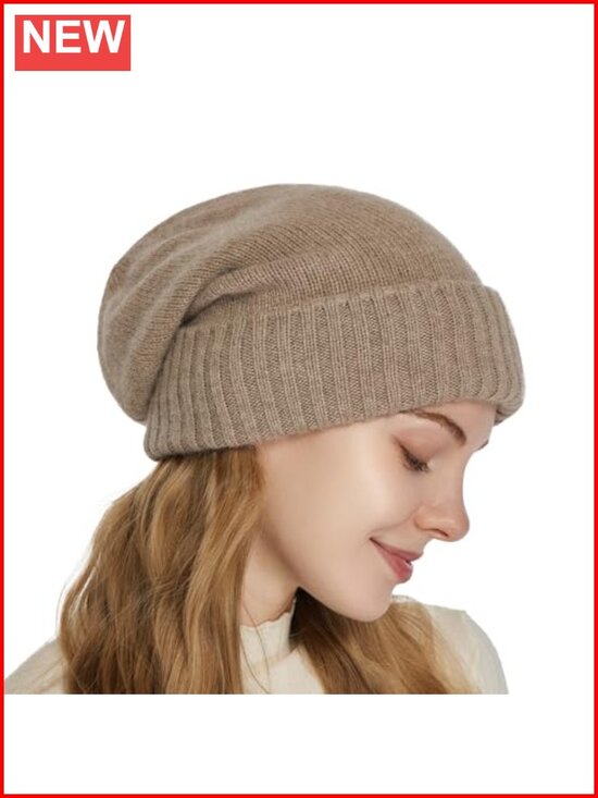 Satin Lined Beanie for Women Winter Hats Reduce Frizz & Static Silk Lining